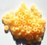 100 3x7mm Rough Cut Milky Orange Spacer Beads